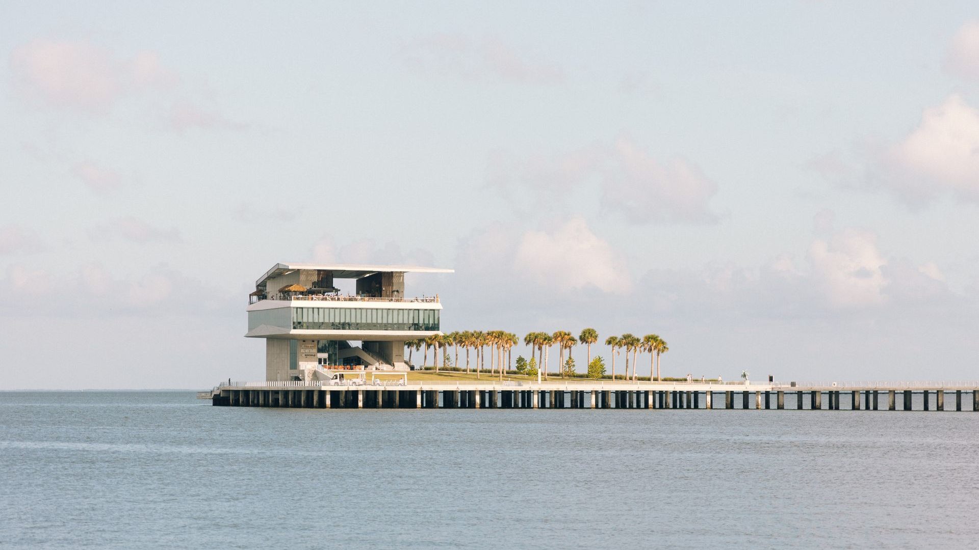 The St. Pete Pier over Tampa Bay in St. Petersburg, Florida