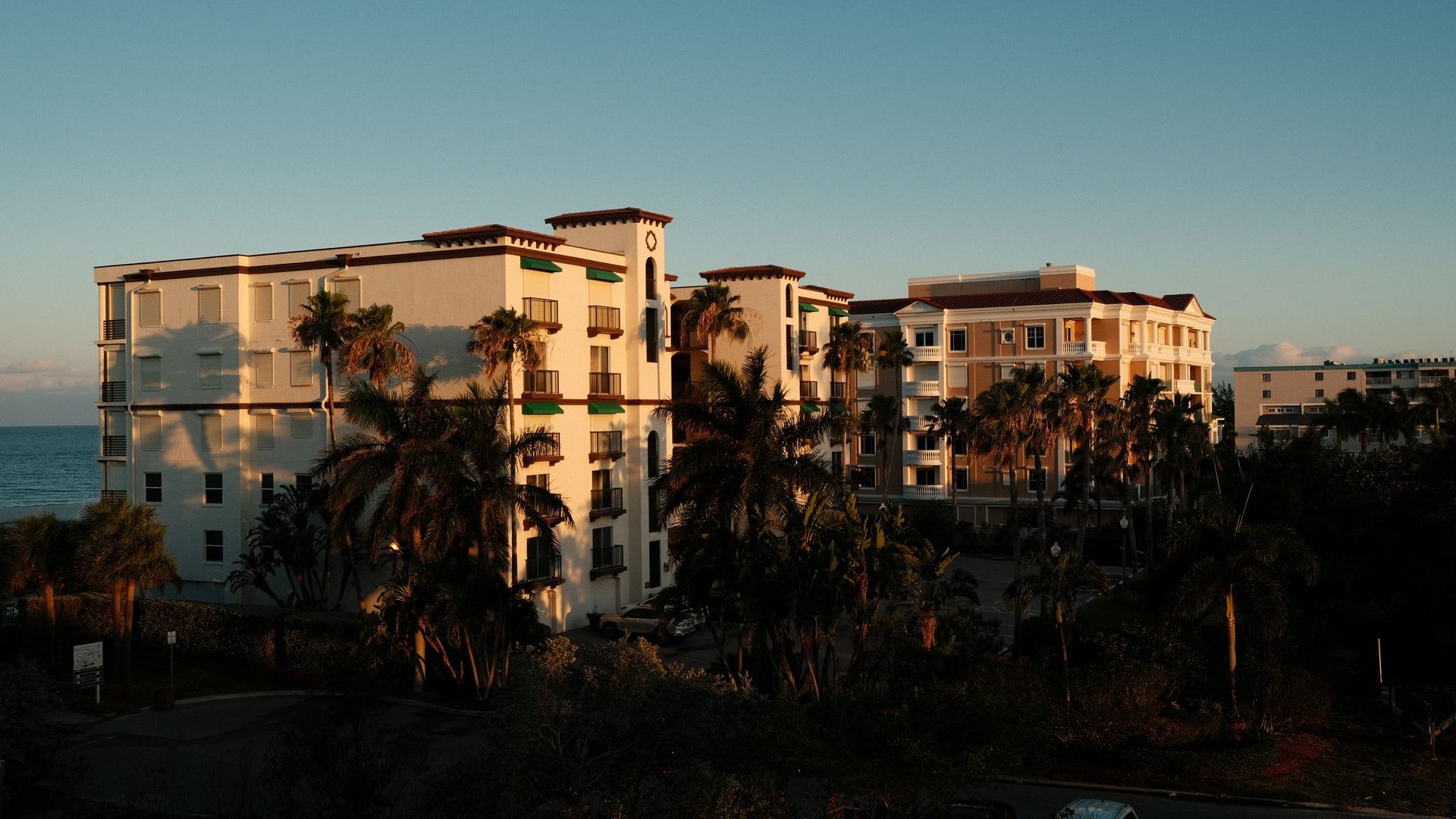 Condominium buildings with palm trees in St. Petersburg, Florida